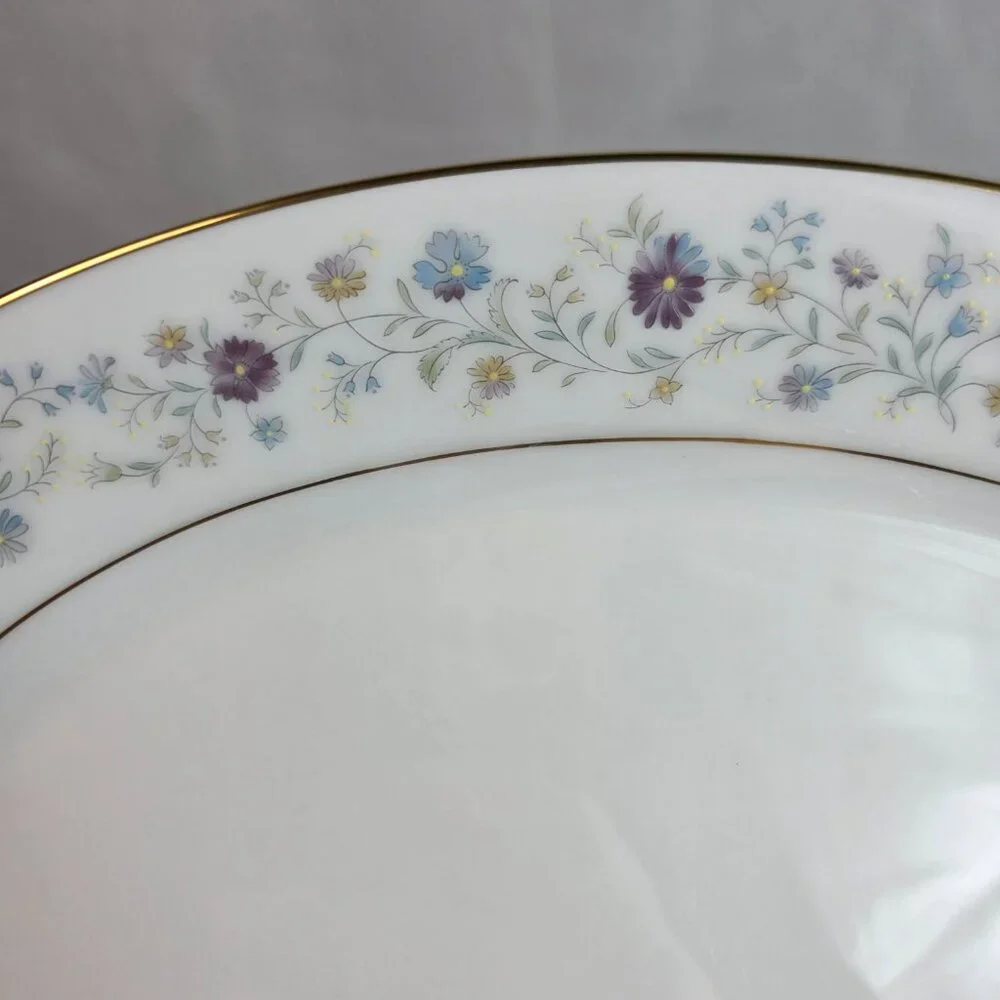 Noritake Longwood #2485 12 Inch Serving Platter Purple, Blue & Yellow Flowers